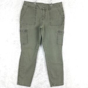 A.N.A Womens Jeans Skinny Ankle‎ Denim Army Green Cargo Low Rise Stretch 30